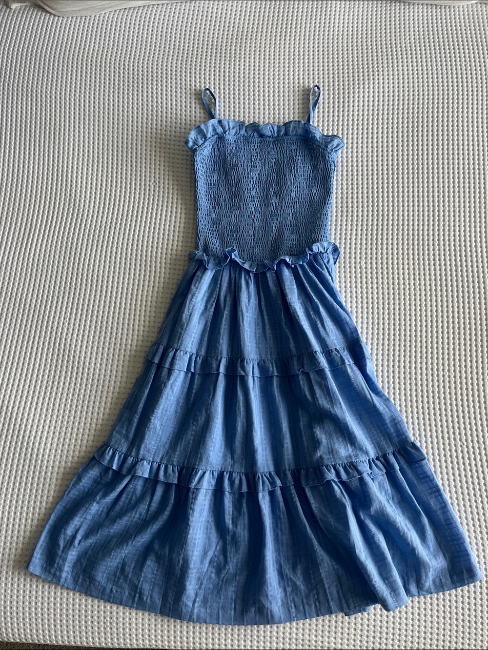 Steve Madden Blue Ruffle Tiered Nash Dress